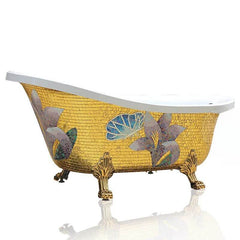 Silver Modern Lucite Elliptical Clawfoot Bathtub with Single Slipper Soaking Design Bathtubs