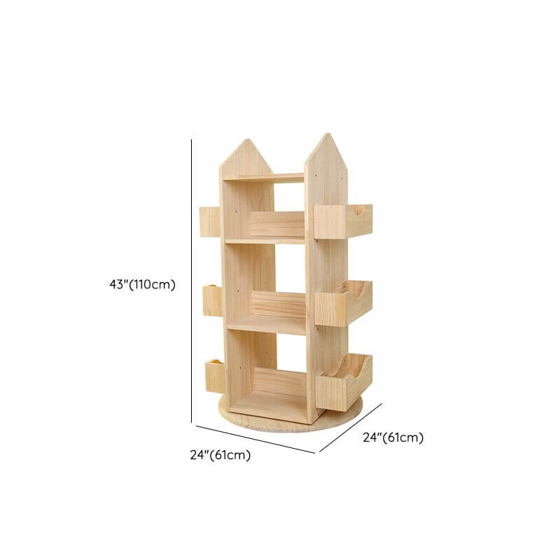 360° Swivel Children's Bookcase with Open Storage Shelves Dimensions