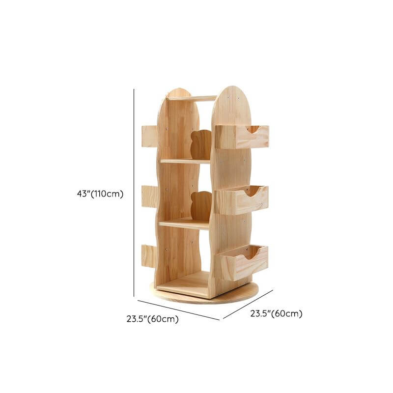 360° Swivel Children's Bookcase with Open Storage Shelves Dimensions