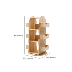 360° Swivel Children's Bookcase with Open Storage Shelves Dimensions