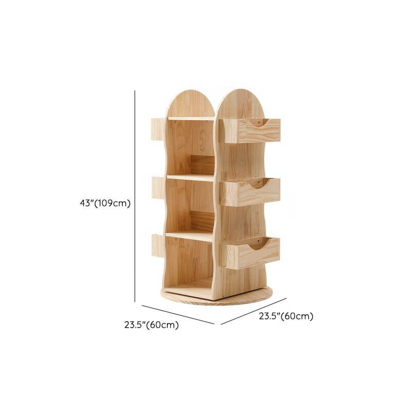 360° Swivel Children's Bookcase with Open Storage Shelves Dimensions