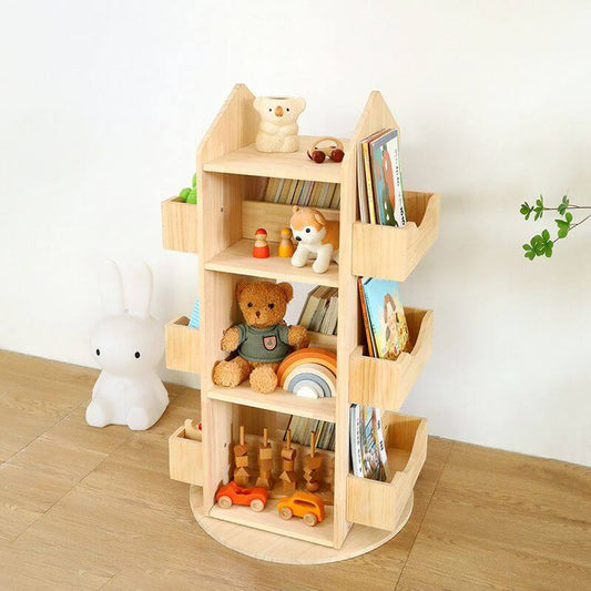 360° Swivel Children's Bookcase with Open Storage Shelves Main Product Image