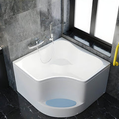 Corner Bathtub Seat Included Acrylic Pop-Up Drain Soaking in White - 35"L x 35"W x 25"H Tub Bathtubs