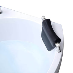 Modern 25.59-inch Tall Acrylic Tub Soak Corner White Bathtub - Right 35"L x 35"W x 26"H Tub with Sliver 4-Piece Set Bathtubs