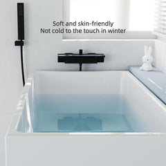 Elegant white acrylic single soaker bathtub in 47-inch rectangular design