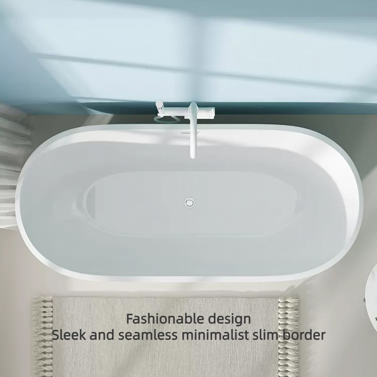 Modern 47-Inch Single Soaker Tub in Sleek White Finish