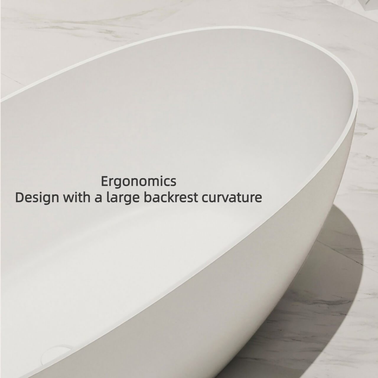 Spacious and Durable 51 Inch Artificial Stone Soaking Tub in Oval Shape