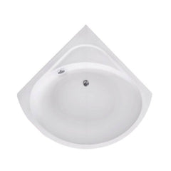 Nook Corner Bathtub with Seat, 2 Handles, Compression Faucet, Valve, Back to Wall, Soaking, Tub with Silver 5-Piece Set, 35"L x 35"W x 25"H Bathtubs