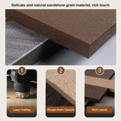 3D Wall-Mounted Artificial Plant with Sandstone Panel and Green Foliage