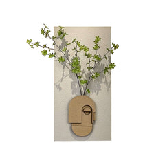 3D Wall-Mounted Artificial Plant with Sandstone Panel and Green Foliage