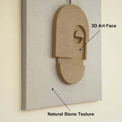 3D Wall-Mounted Artificial Plant with Sandstone Panel and Green Foliage