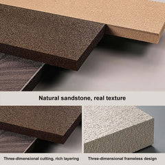 3D Wall-Mounted Artificial Plant with Sandstone Panel and Green Foliage