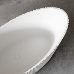 Modish Lucite Oval Freestanding Bathtub with Double Slipper Soaking Design Bathtubs