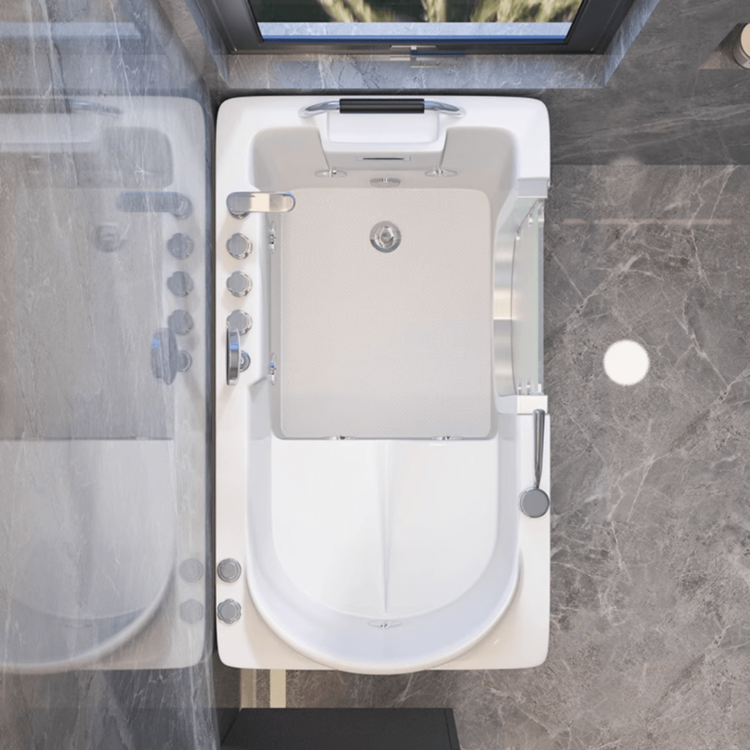 Ergonomic Walk-In Bathtub with External Door and Deep Soak for Elderly Comfort