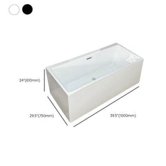 Ink Rectangular Freestanding Bathtub in Contemporary Style with Back to Wall Design, Polymethyl Methacrylate Material, and Soaking Bath Therapy, Tub, 39.4"L x 29.5"W x 24"H Bathtubs