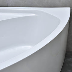 Flat Bottom Antique Finish Bathtub Back to Wall Soaking Corner Bath Tub - 35"L x 35"W x 25"H Tub with Sliver 4-Piece Set Bathtubs