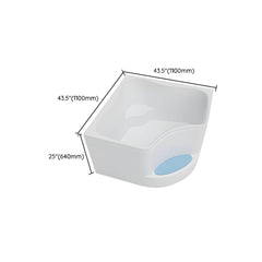 Corner Bathtub Seat Included Acrylic Pop-Up Drain Soaking in White - 35"L x 35"W x 25"H Tub Bathtubs
