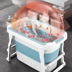 Modern Foldable Bath Tub for Adults - Space-Saving Design with Insulation Lid