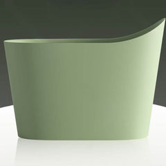 Casual Oval Freestanding Bathtub with Single Slipper Design for Soaking and Seat Included Bathtubs