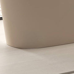 Casual Oval Freestanding Bathtub with Single Slipper Design for Soaking and Seat Included Bathtubs