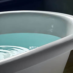 Modern White Oval Freestanding Bathtub with Soaking Function and Slip-Resistant Surface - Tub Bathtubs