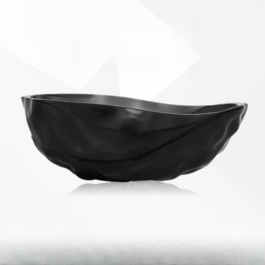 Freestanding resin bathtub with single slipper soaking design for casual comfort
