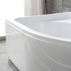 Modern White Corner Bath Acrylic Center-Back Soaking Bathtub - 47"L x 35"W x 22"H Tub Bathtubs