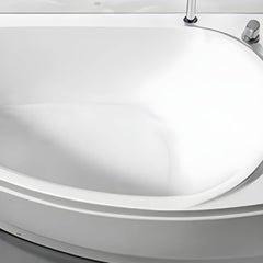 Contemporary White Acrylic Corner Bathtub with Drain for Washroom - 52"L x 30"W x 26"H Tub Left Bathtubs