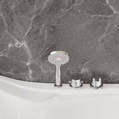 Nook Corner Bathtub in Casual Style, White Color, Back to Wall Design, Plexiglass Material & Soaking Bath Therapy, 47"L x 47"W x 26"H, Tub Only Bathtubs