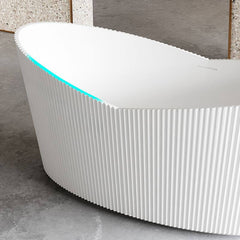 Modish Lucite Oval Freestanding Bathtub with Double Slipper Soaking Design Bathtubs
