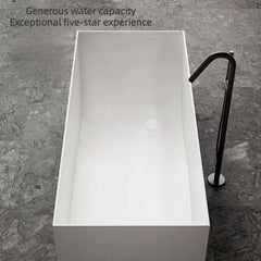 Elegant White Artificial Stone Bathtub for Single Soak - 67 Inch