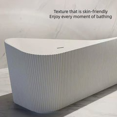 Spacious 67-inch white acrylic bathtub with sleek thin-edge design