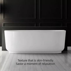 Spacious Single-Soak Oval Bathtub in Pristine White Finish