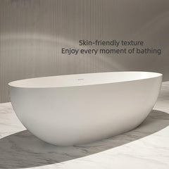 Luxurious 51 Inch White Artificial Stone Bathtub for Relaxing Soaks