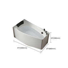 Modern White Acrylic Corner Bathtub for Soaking with Back to Wall Design - Tub with Deck Faucets Left 47"L x 27"W x 23"H Bathtubs
