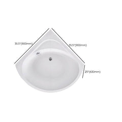 Nook Corner Bathtub with Seat, 2 Handles, Compression Faucet, Valve, Back to Wall, Soaking, Tub with Silver 5-Piece Set, 35"L x 35"W x 25"H Bathtubs