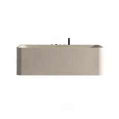 Ink Freestanding Bathtub with 3 Handles, Compression Faucet, Valve, Rectangular Shape, Casual Style, Back to Wall Design, 51"L x 30"W x 22"H Bathtubs
