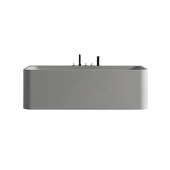 Ink Freestanding Bathtub with 3 Handles, Compression Faucet, Valve, Rectangular Shape, Casual Style, Back to Wall Design, 51"L x 30"W x 22"H Bathtubs