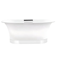 Modern White Oval Freestanding Bathtub with Soaking Function and Slip-Resistant Surface - Tub Bathtubs