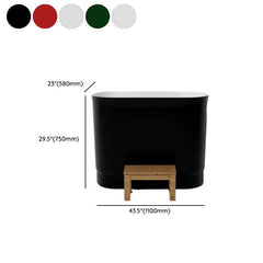 Ink Freestanding Bathtub with Seat, Roll Top Oval Design in Simplistic Style for Soaking, 39.4"L x 22.8"W x 29.5"H, Tub Bathtubs