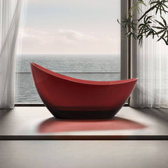 Casual Resin Oval Freestanding Bathtub with Double Slipper Design for Soaking Bathtubs