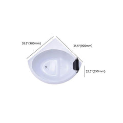 Nook Corner Bathtub with Seat in Casual Chalk Back to Wall Lucite Soaking Style, 31.5"L x 31.5"W x 25.5"H, Tub with Seats Bathtubs