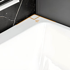 Ink Rectangular Freestanding Bathtub in Contemporary Style with Back to Wall Design, Polymethyl Methacrylate Material, and Soaking Bath Therapy, Tub, 39.4"L x 29.5"W x 24"H Bathtubs