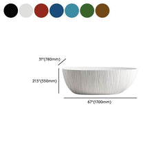 Ink Resin Freestanding Bathtub with Roll Top, Oval Shape in Simplistic Style & Soaking Therapy Bathtubs