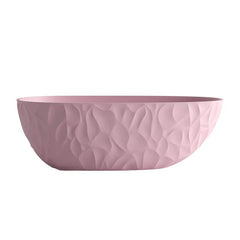 Ink Freestanding Bathtub with Roll Top, Oval Shape, Simplistic Style for Soaking, 59"L x 31"W x 22"H Bathtubs