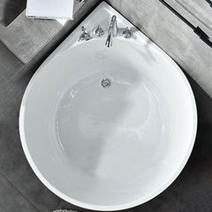 White Acrylic Corner Modern Soaking Bathtub with Slip-Resistant Surface and Drain Assembly Included - Tub with Deck Faucets With Seat 43"L x 35"W x 25"H Bathtubs