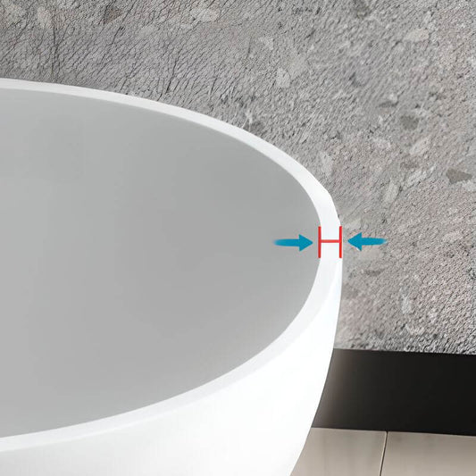 Matte Black Modern Simple Style Elliptical Freestanding Bathtub with Roll Top Soaking Design, 59"L x 28"W x 22"H Bathtubs