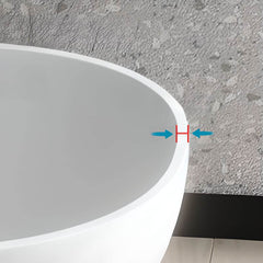 Matte Black Modern Simple Style Elliptical Freestanding Bathtub with Roll Top Soaking Design, 59"L x 28"W x 22"H Bathtubs