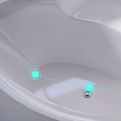 Nook Corner Bathtub with Seat Casual Chalk Back to Wall Lucite Soaking Design, 51.2"L x 51.2"W x 23.6"H Bathtubs