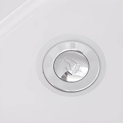 Nook Corner Bathtub with Seat, Back to Wall, Chalk Color, Modern Simple Style, Soaking Therapy, PMMA Material, 31.5"L x 31.5"W x 24.8"H, Tub Bathtubs